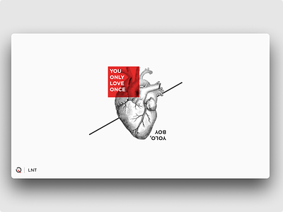 LNT | YOLO design graphic gravure heart late lnt love minimalism minimalist night poster qurle red thoughts white yolo