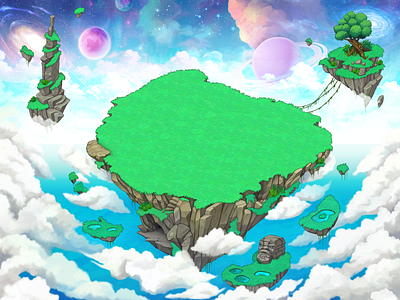 Floating island background