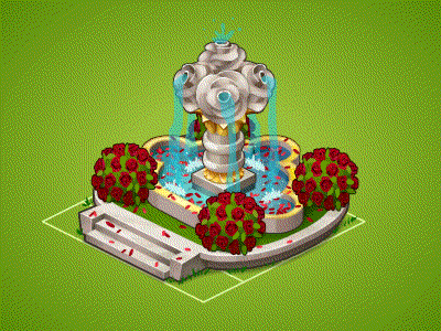 Gif animation Rose Fountain art concept flowers fountain game item ivanova anna oasis oscolcov nikita pykodelbi rose