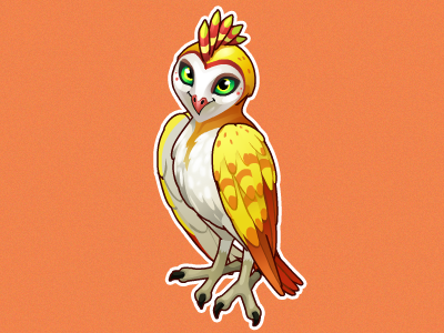 Golden owl anna ivanova bird concept art game item oasis: the last hope oscolcov nikita owl pykodelbi