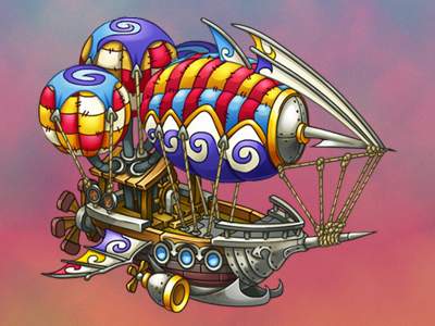 Airship for Skyburg game airship anna ivanova blimp concept art game item pykodelbi skyburg steampunk zeppelin иванова анна осколков никита