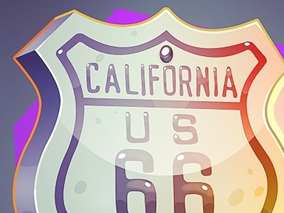 Icon 3 - California road sign 66 alisa bingo anna ivanova california concept art game art icon isometric item nikita oscolcov pykodelbi road sign 66