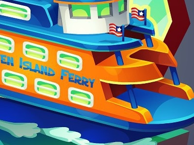 AlisaBingo game icon 24 - New York Staten Island Ferry Ship alisa bingo anna ivanova concept art ferry ship icon isometric item new york nikita oscolcov pykodelbi staten island
