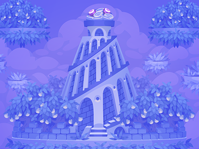 Babilonia tower background for TreasureHunters game