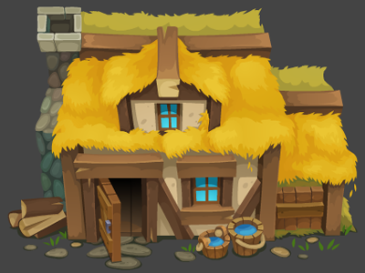 Farmer house - "Untold Legacy" game art anna ivanova building concept art farmer house flash game art hay isometric nikita oscolcov pykodelbi untold legacy