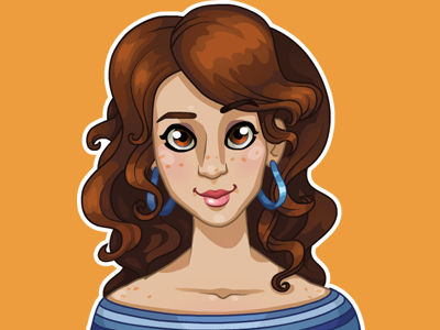 Girl avatar #1 anna ivanova avatar cartoon character concept art flash game art nikita oscolcov personage pykodelbi treasure hunters