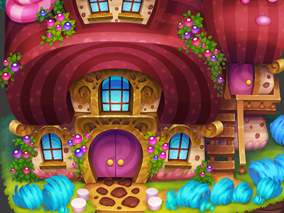 Candy Pub building anna ivanova building candy cartoon concept art flash game art inn nikita oscolcov pub pykodelbi