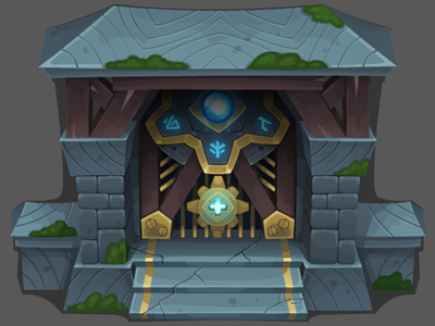 Boss door for The Untold Legacy game anna ivanova cartoon concept art door game art item nikita oscolcov object pykodelbi temple untold legacy