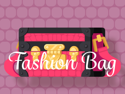 Pink fashion woman bag flat vector // For Sale clipart fashion bags flat vector game art objects pink bag vector