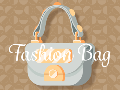 Light grey fashion woman bag in flat vector style // For Sale