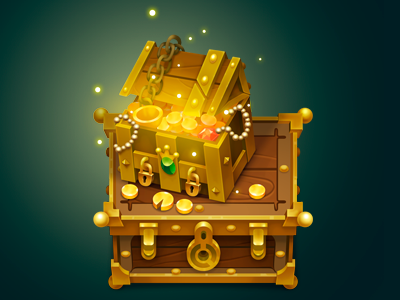 Gold Treasure Chest by NestStrix Game Art Studio on Dribbble