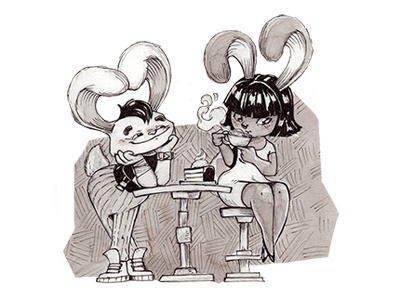 Rabbit Cafe I Download link Inside art cartoon concept cute drawing illustration kids love rabbit sketch sketchbook story