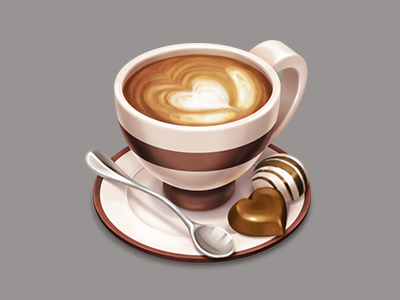 Cappuccino cup icon (live drawing video)