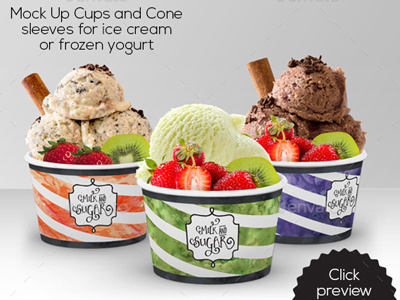 Download Packaging Mock Up Ice Cream / Yogurt Cup / Cone by Graphic Assets on Dribbble