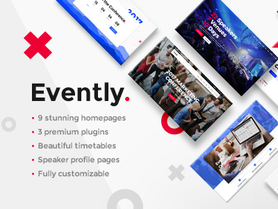 Evently - A Modern Multi-Concept Event and Conference Theme blog business clean contemporary convention exhibition festival keynote meetup organization portfolio schedule