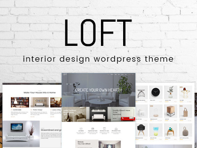 Loft - Interior Design WordPress Theme agency decoration design furniture hexagon home house landscaping modern portfolio shop studio