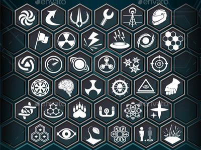 Sci-Fi Flat Skills flat game game assets graphic assets gui icons items rpg sci fi skill spell ui