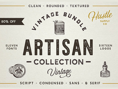 The Artisan Collection (Font Bundle) brush brush fonts calligraphy calligraphy fonts font bundle lettering fonts logo fonts logo template texture typography vintage vintage fonts