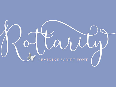 Rottarity Feminine + Bonus calligraphy clean elegant feminine feminine font feminine script feminine script font font logo rottarity feminine script typography