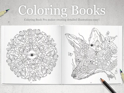 Download Coloring Book Pro Garden Edition By Graphic Assets On Dribbble