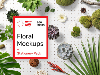 Floral Mockups + Stationery Pack branding bundle floral floral mockups flowers graphic assets identity leaf logo mock ups stationary pack template