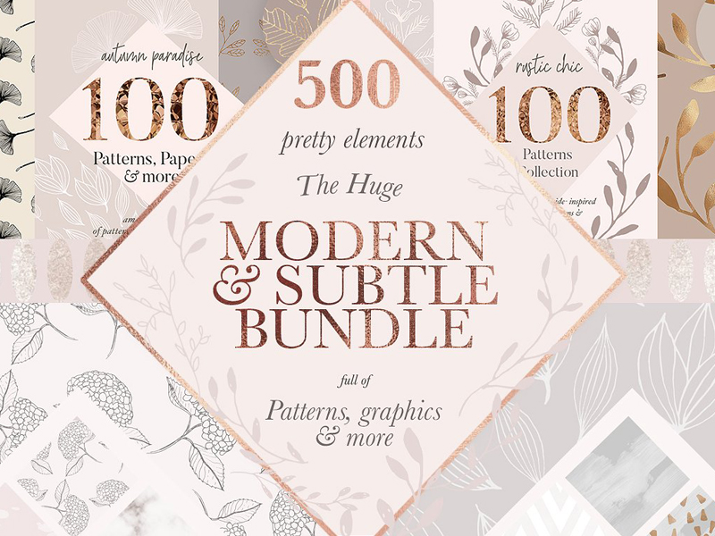 Download Modern Subtle Floral Patterns Bundle By Graphic Assets On Dribbble