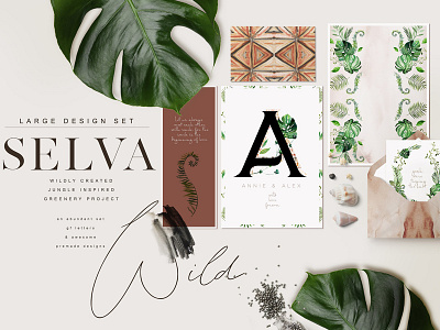 Selva -Jungle Greenery Project deep jungle ethnic patterns greenery greenery alphabet greenery wreath jungle jungle greenery project tropical tropical wedding watercolor tropical