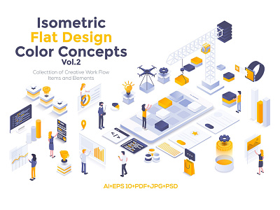 Modern isometric illustration business concepts creative design flat flat design illustrations isometric isometric flat design landing page mobile technology