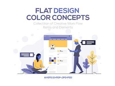 Flat design Business concepts banner business concepts creative development flat design icons illustrations modern network people startup