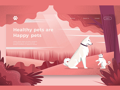 Cat and Dogs - Banner & Landing Page banner cat concept development dog icon illustration landing landing page pets vector website