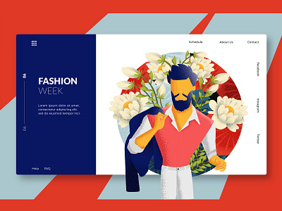 Male Fashion - Banner & Landing Page banner banner page concept development fashion fashion week flower icon illustration landing landing page male male fashion page process stage strategy vector web app website