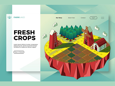 Fresh Crops - Banner & Landing Page banner concept crops development farm fresh fresh crops garden illustration landing page process vector web app website