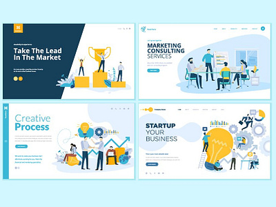 Business Web Design Templates app background banner business concept creative design development flat icon illustration logo marketing mobile page process template vector web website