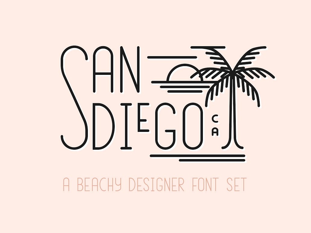 San Diego Beach Font Set.