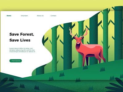 Save Nature - Banner & Landing Page animals banner concept design development forest graphic assets icons illustration landing landing page nature page process professional vector web app website wild wild animals