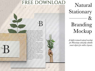 Freebie Of The Week botanical branding branding mockup card free free download mock up mockup mockups natural natural stationery nature paper print printing psd shade shadows stationery mockup wedding