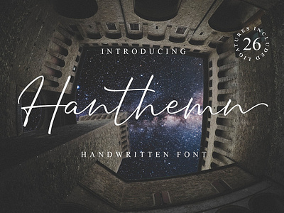 Hanthemn Font branding calligraphy elegant feminine font handwriting handwriting font handwritten handwritten font lettering logo luxury font modern modern script script script font signature signature font typeface typography