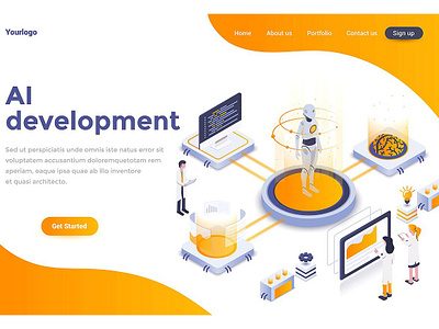 Modern flat design isometric graphic app application banner business concept creative design development flat flat design graphic graphic assets illustration isometric landing landing page modern process technology website