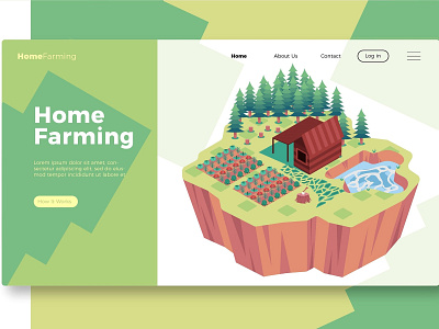 Home Farming - Banner & Landing Page app banner concept concept app design development farming green home home farming icon illustration landing landing page page process professional web app web development website