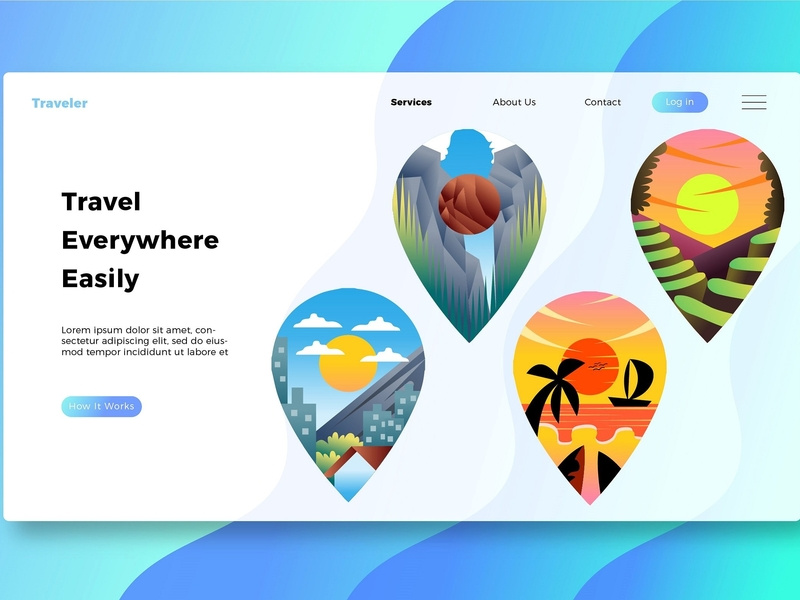 Travel Destination Banner And Landing Page By Graphic Assets On