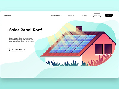 Solar Panel Roof - Landing Page app banner business concept concept app design development icon illustration landing landing page page solar solar panel solar panel roof strategy technology vector web app website