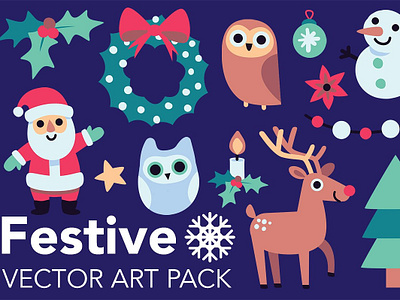 Festive Vector Art Pack art art pack artwork candles christmas design festive festive vector festive vector art pack graphic assets happy happy holiday holiday illustration leaves pack santa stock art vector vector art