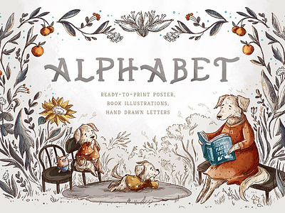 Alphabet Poster alphabet alphabet art alphabet poster art clipart design elements graphic assets graphic design hand drawn letters illustration illustrations letter letters poster printable printable alphabet type vector wall art