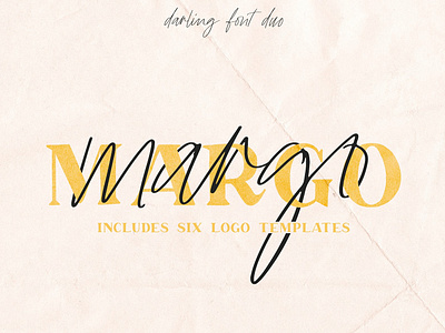 Margo | A Darling Font Duo beauty darling darling font duo fashion feminine font bundle font duo font package logo logo design logo template magazine margo mockup script summer typeface typography valentines day wedding
