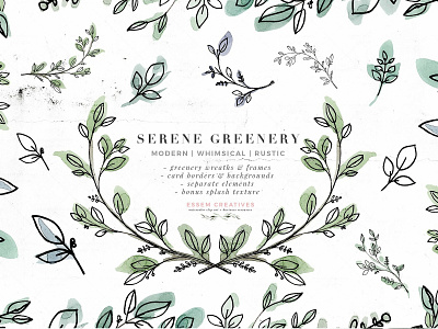 Serene Greenery Watercolor Clipart botanical bouquets clipart design design elements floral flowers graphic design greenery illustration leaf leaves serene greenery watercolor watercolor clipart watercolor floral watercolor flowers watercolor leaves wedding invitation wreaths