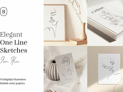 Elegant One Line Sketches abstract art artwork decor decoration design drawing elegant illustration line line sketches minimal modern one line drawing one line sketches simple sketches vector wall art