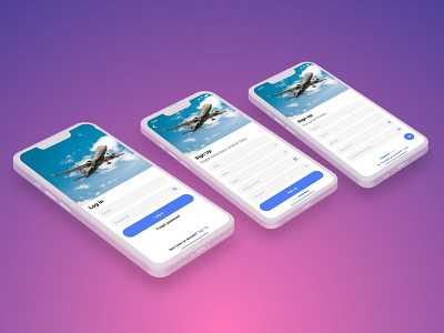Crew Flight App app design login signup ui ux