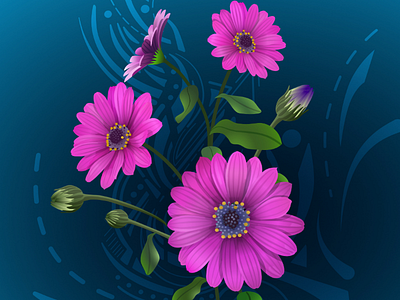 Serenity affinity designer for ipad computer art flower made in affinity vector art vector drawing vector flowers vectors