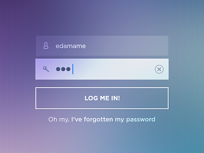 Captain's log...in flat ui ios7 iphone login password purple username