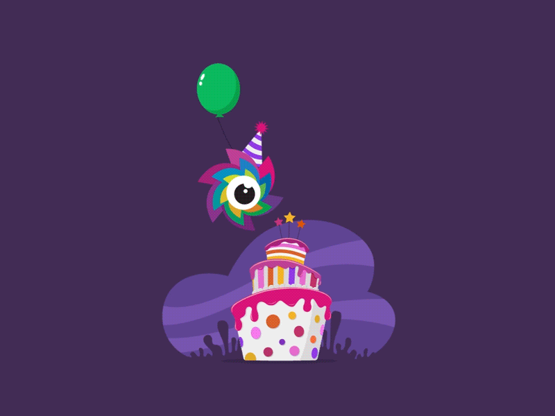 Darned balloon... I want cake! animation birthday illustration underwater vector